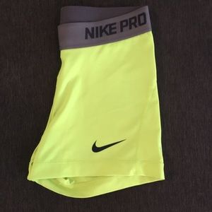 Neon yellow Nike pro spandex